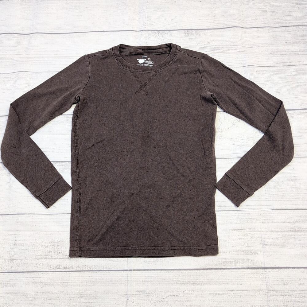 12 Primary Brown Long Sleeve Pajama Top